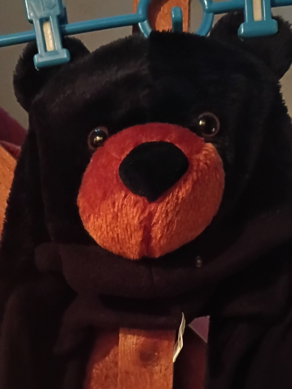 Kids Black & Brown Bear Hood With Mittens